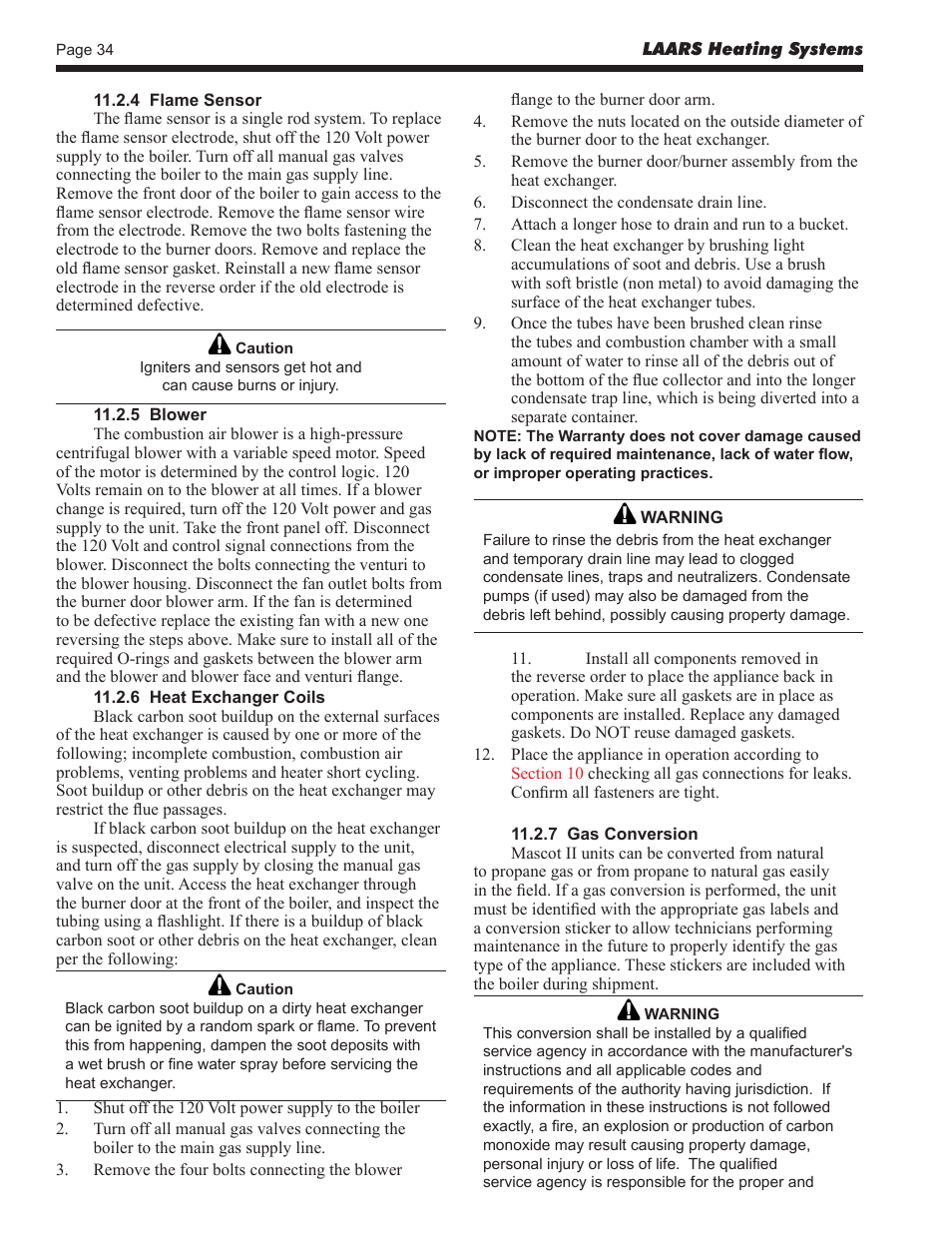 LAARS Mascot ll LMC - Install and Operating Manual User Manual | Page 36 / 52