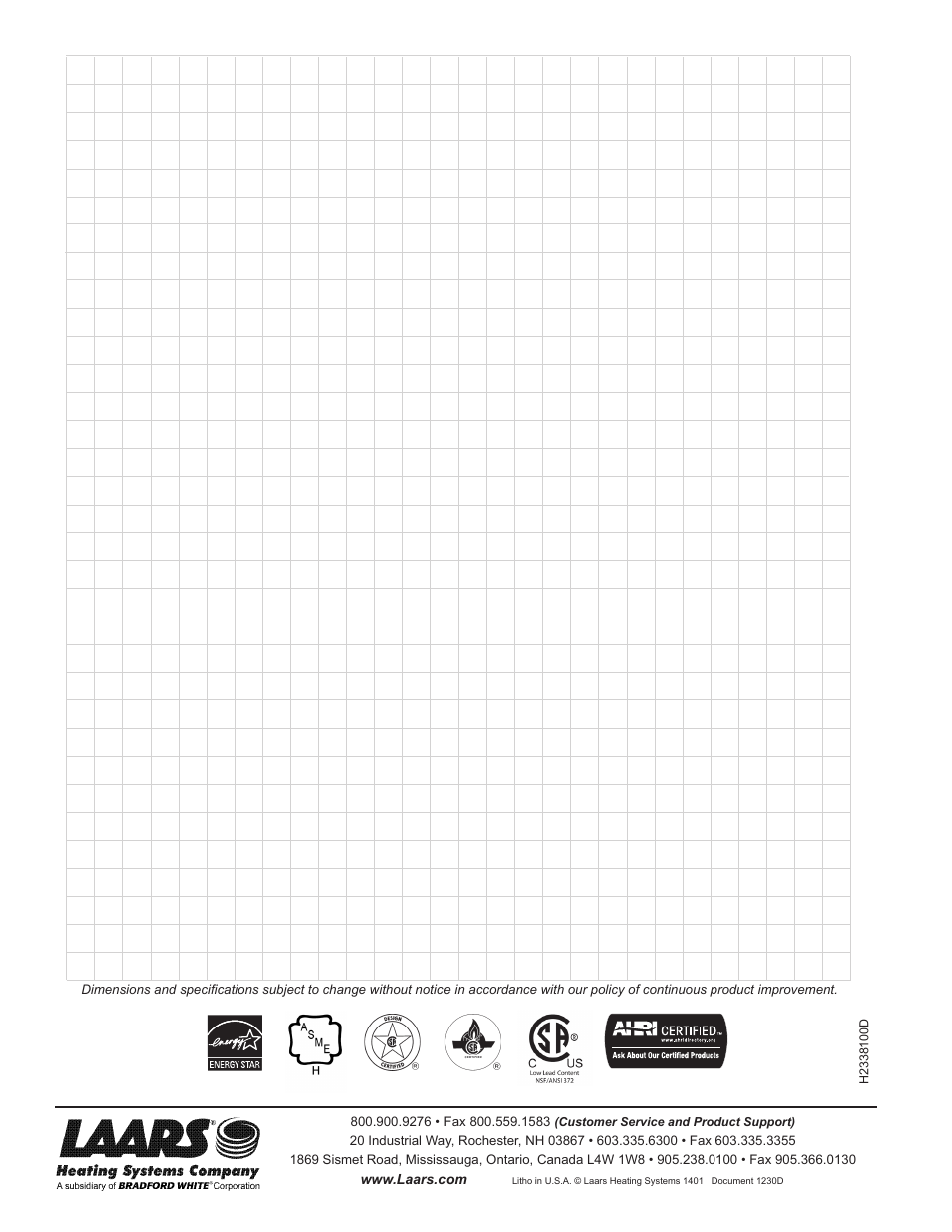LAARS Mascot ll LMC - Install and Operating Manual User Manual | Page 52 / 52
