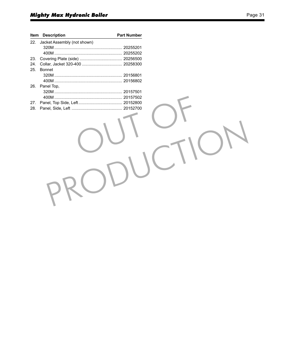 Out of production | LAARS Mighty Max HH (Sizes 320M - 400M) - Installation, Operation and Maintenance Instructions User Manual | Page 31 / 32