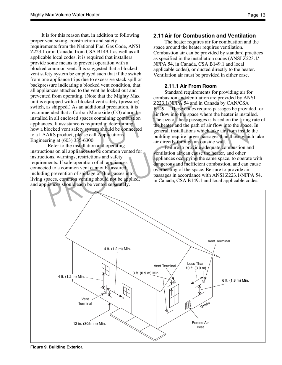Out of production | LAARS Mighty Max VW (Sizes 320M - 400M) - Installation, Operation and Maintenance Instructions User Manual | Page 13 / 32
