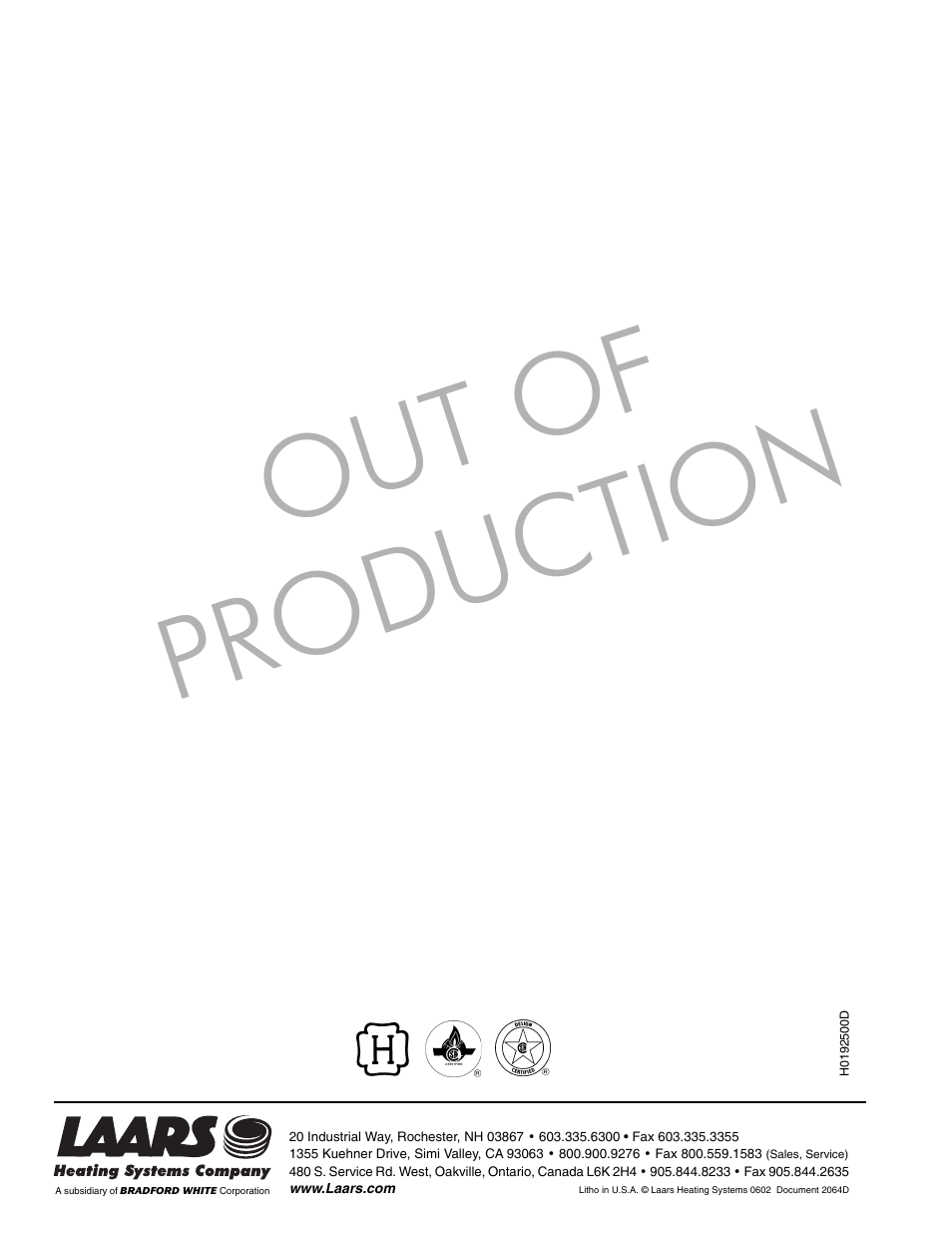 Out of production | LAARS Mighty Max VW (Sizes 320M - 400M) - Installation, Operation and Maintenance Instructions User Manual | Page 32 / 32