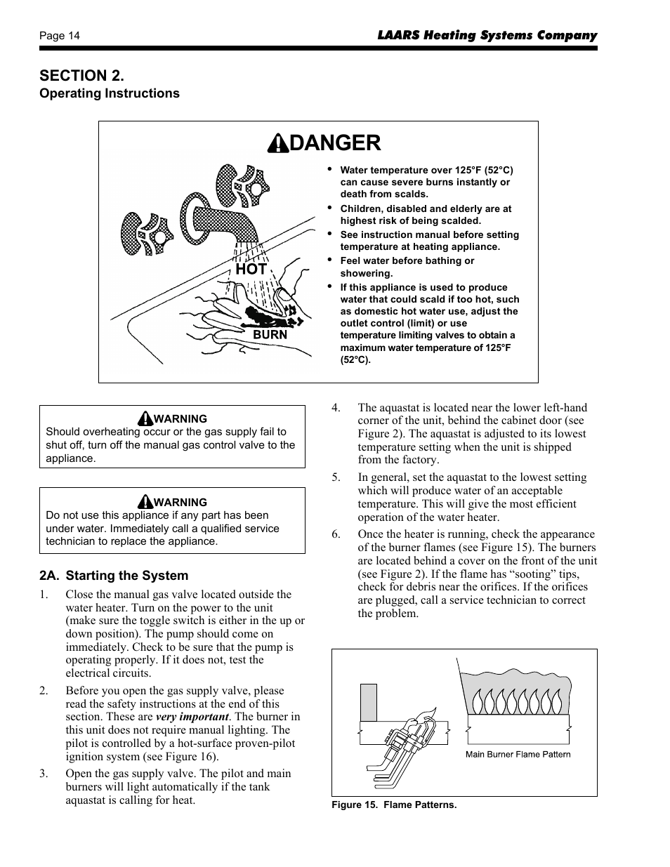 Danger | LAARS Mighty-Stack TL80-199 - Installation, Operation and Maintenance Instructions User Manual | Page 14 / 28
