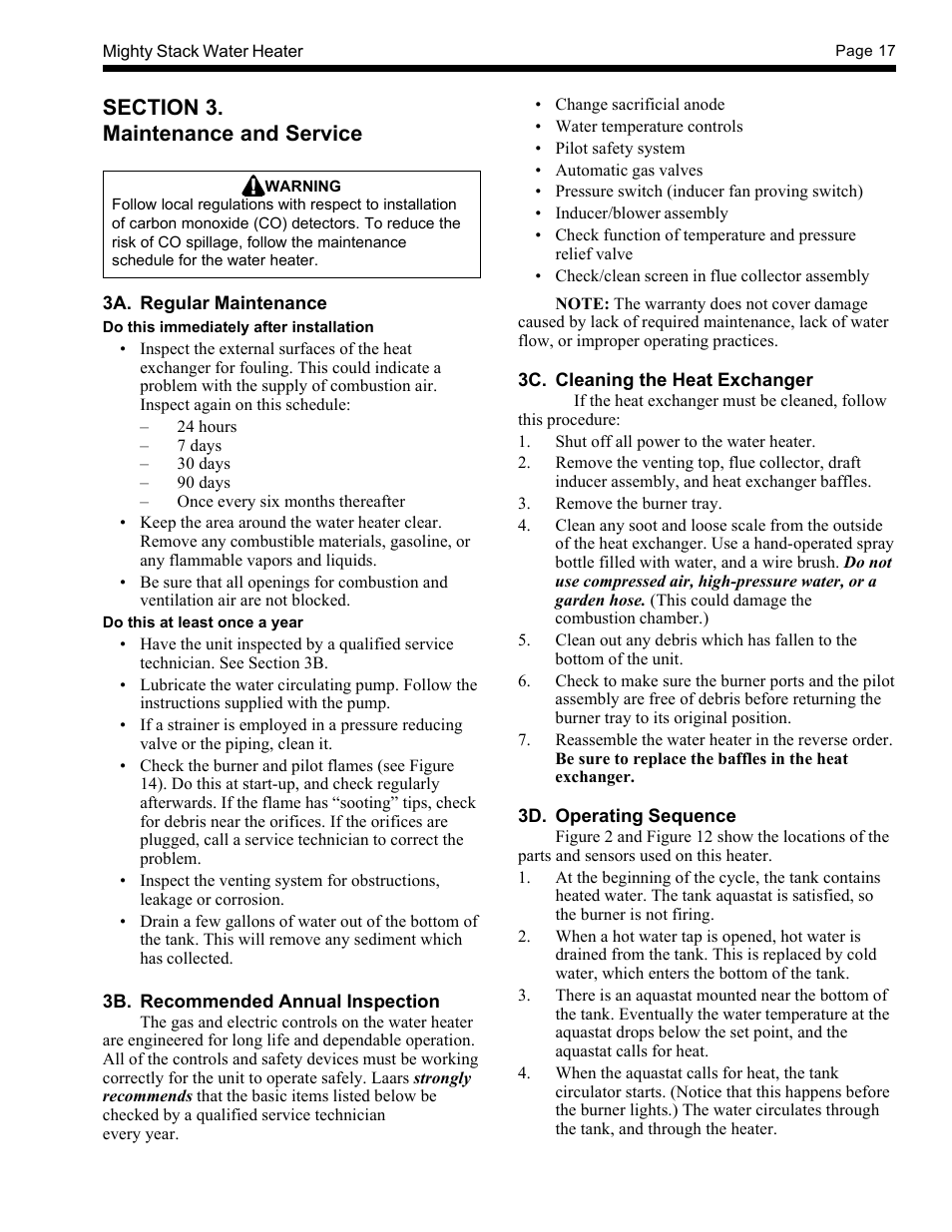 LAARS Mighty-Stack TL80-199 - Installation, Operation and Maintenance Instructions User Manual | Page 17 / 28