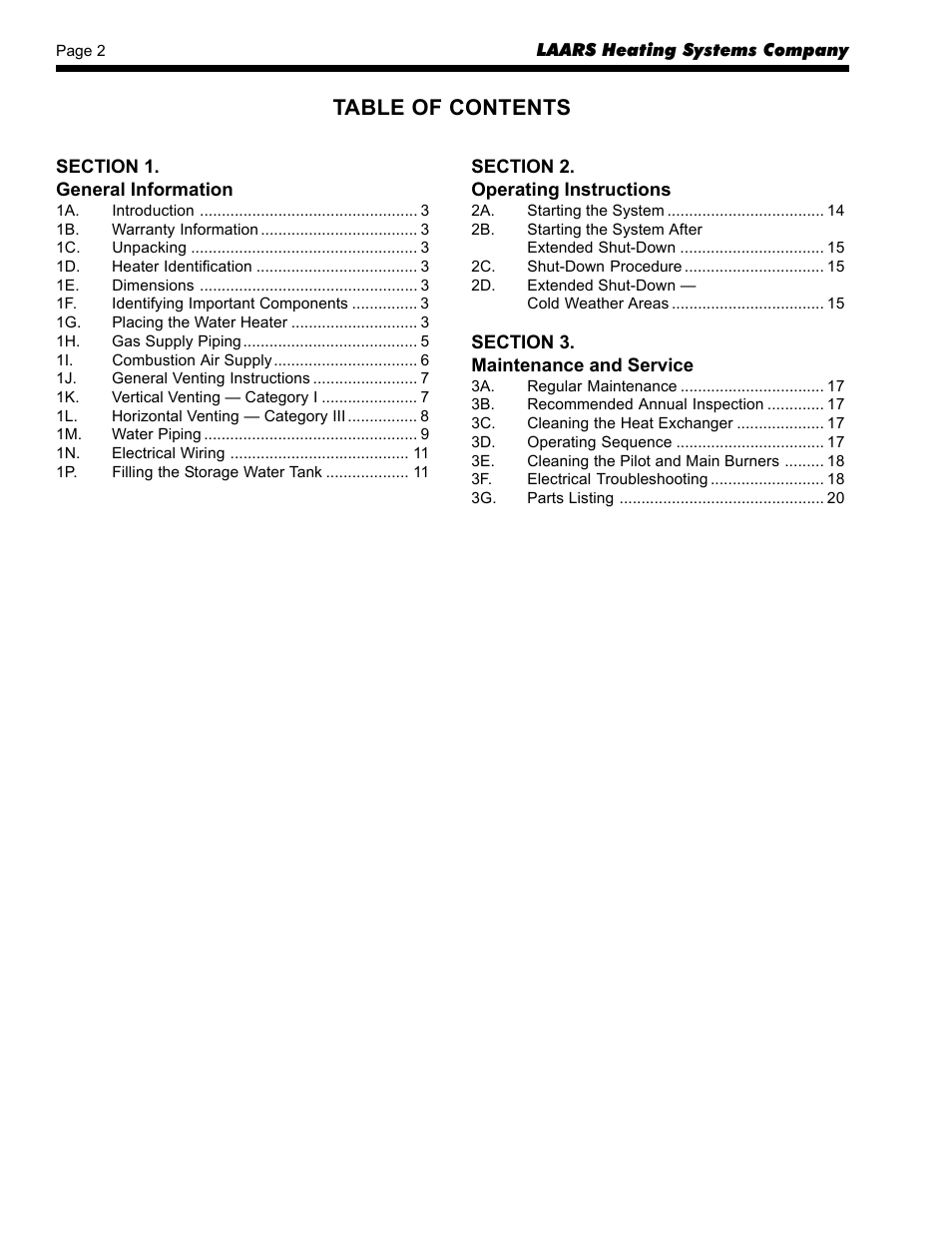 LAARS Mighty-Stack TL80-199 - Installation, Operation and Maintenance Instructions User Manual | Page 2 / 28