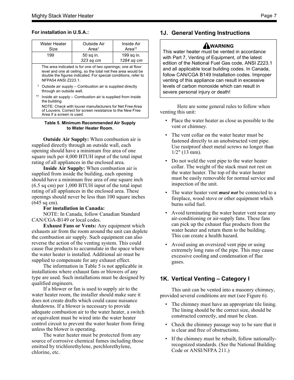 LAARS Mighty-Stack TL80-199 - Installation, Operation and Maintenance Instructions User Manual | Page 7 / 28