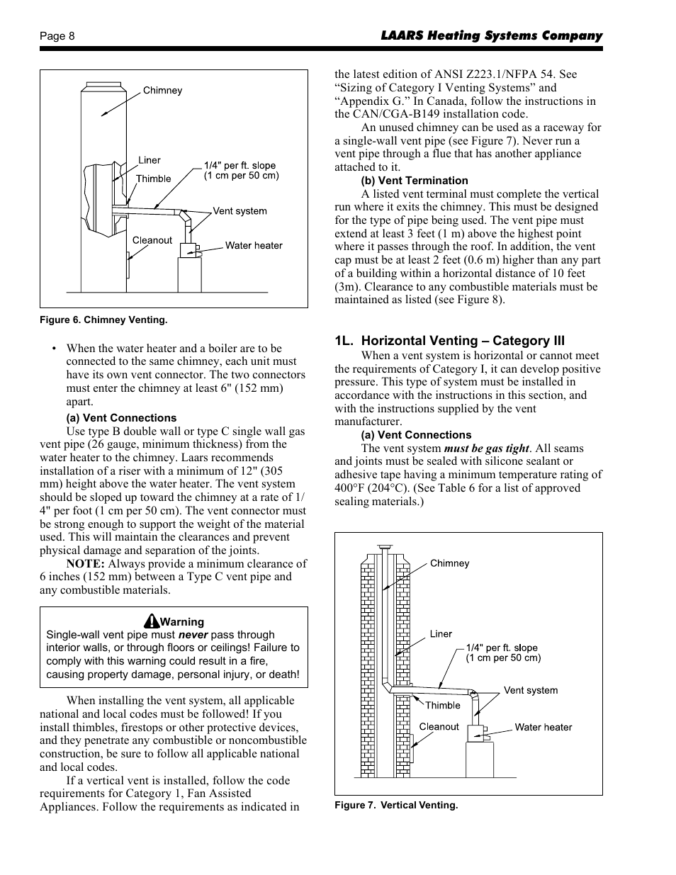 LAARS Mighty-Stack TL80-199 - Installation, Operation and Maintenance Instructions User Manual | Page 8 / 28