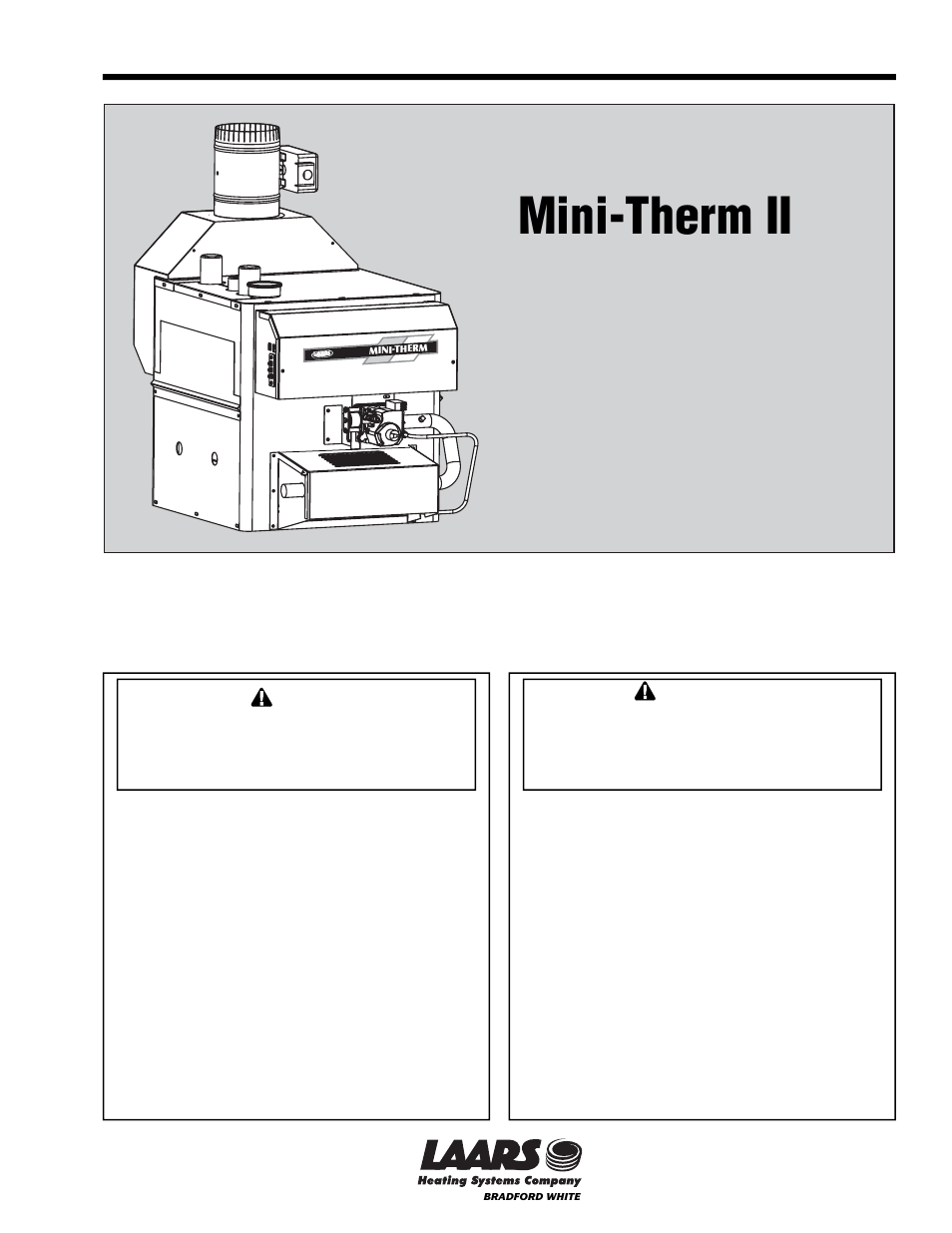 LAARS Mini-Therm II JVT (Sizes 50-225) - Install and Operating Manual User Manual | 36 pages