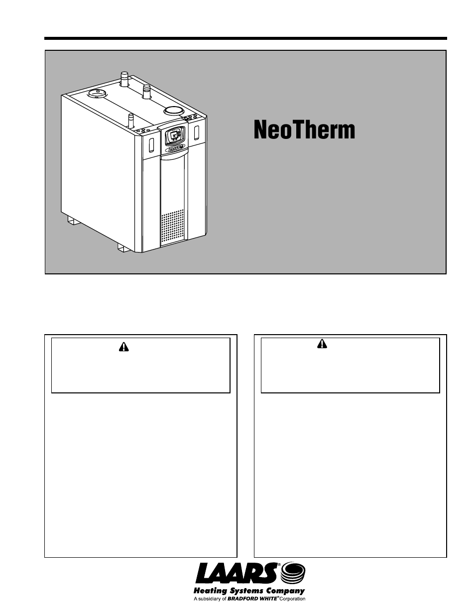 Neotherm, Installation and operation instructions for, Modulating boiler model nth | Water heater model ntv | LAARS NeoTherm NTV600 - Install and Operating Manual User Manual | Page 3 / 66