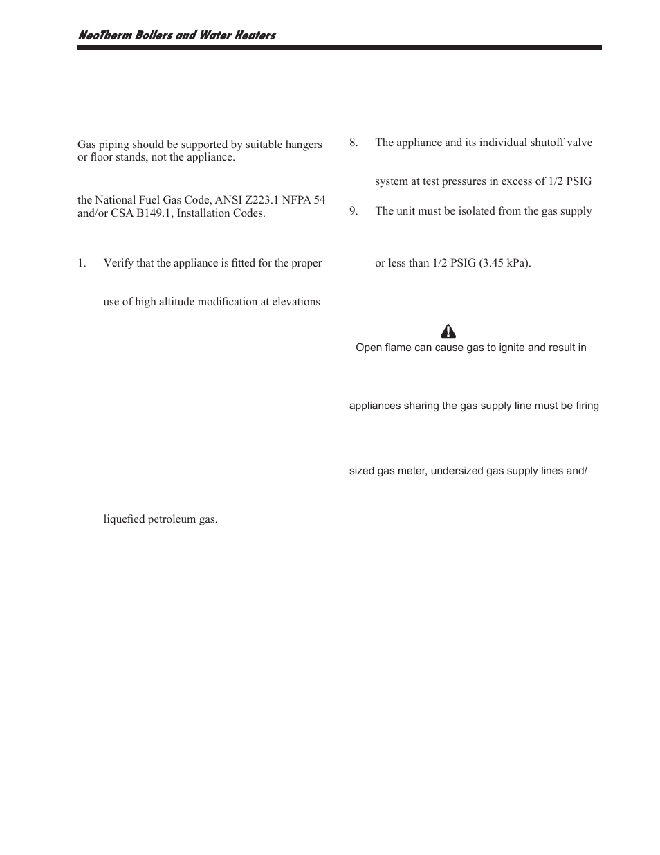 4 gas supply and piping, 1 gas supply and piping | LAARS NeoTherm NTV1000 - Install and Operating Manual User Manual | Page 19 / 138
