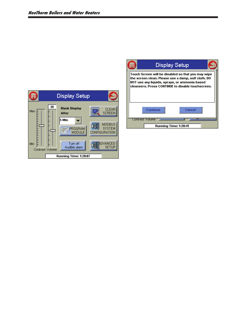 9 cleaning the touchscreen | LAARS NeoTherm NTV1000 - Install and Operating Manual User Manual | Page 47 / 138