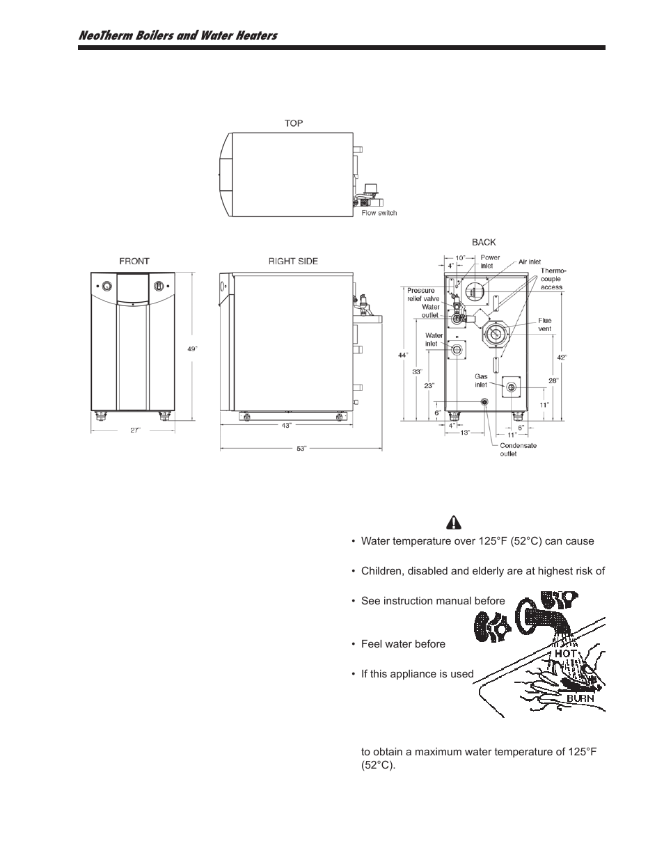 7 dimensions, 8 unpacking | LAARS NeoTherm NTV1000 - Install and Operating Manual User Manual | Page 9 / 138