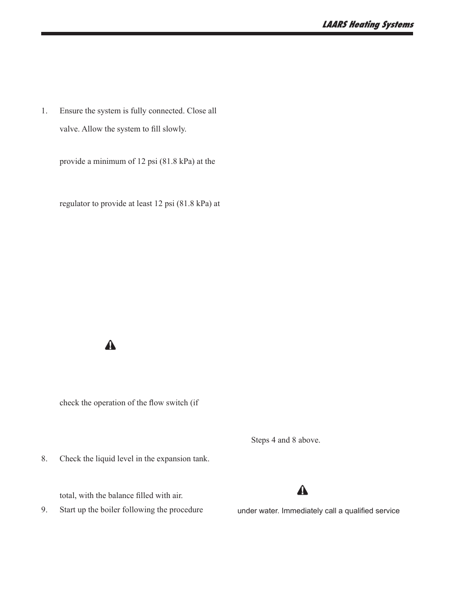 10 operating instructions, 1 filling the boiler system | LAARS NeoTherm NTV1000 - Install and Operating Manual User Manual | Page 96 / 138