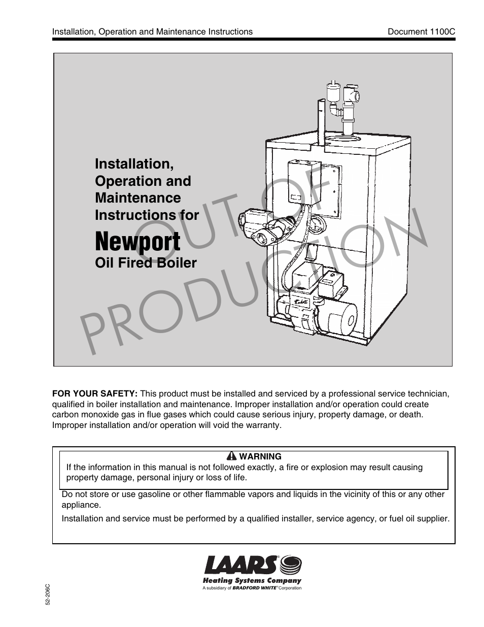 LAARS Newport - Installation, Operation and Maintenance Instructions User Manual | 12 pages