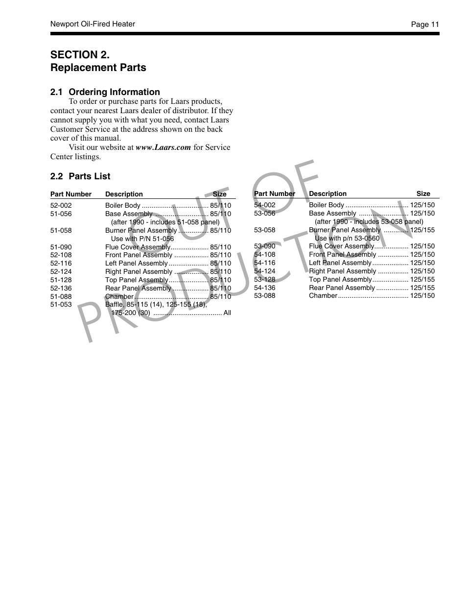 Out of production | LAARS Newport - Installation, Operation and Maintenance Instructions User Manual | Page 11 / 12