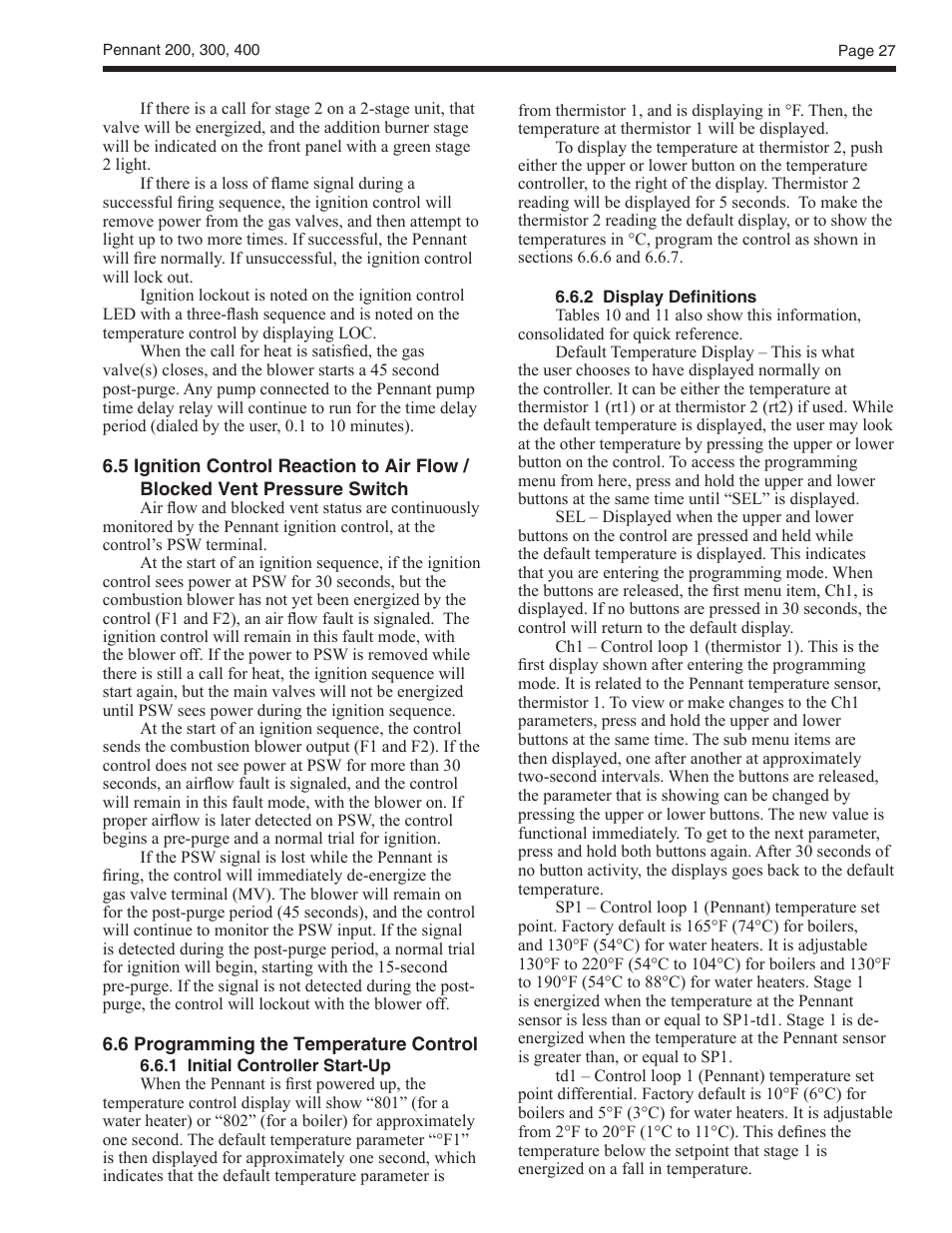 LAARS Pennant PNCV (Sizes 200, 300, 400) - Install and Operating Manual User Manual | Page 28 / 45