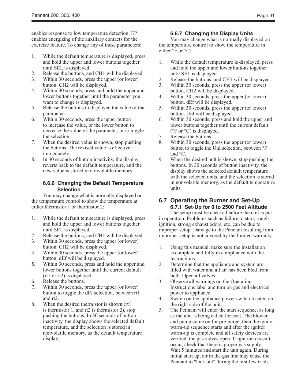 LAARS Pennant PNCV (Sizes 200, 300, 400) - Install and Operating Manual User Manual | Page 32 / 45