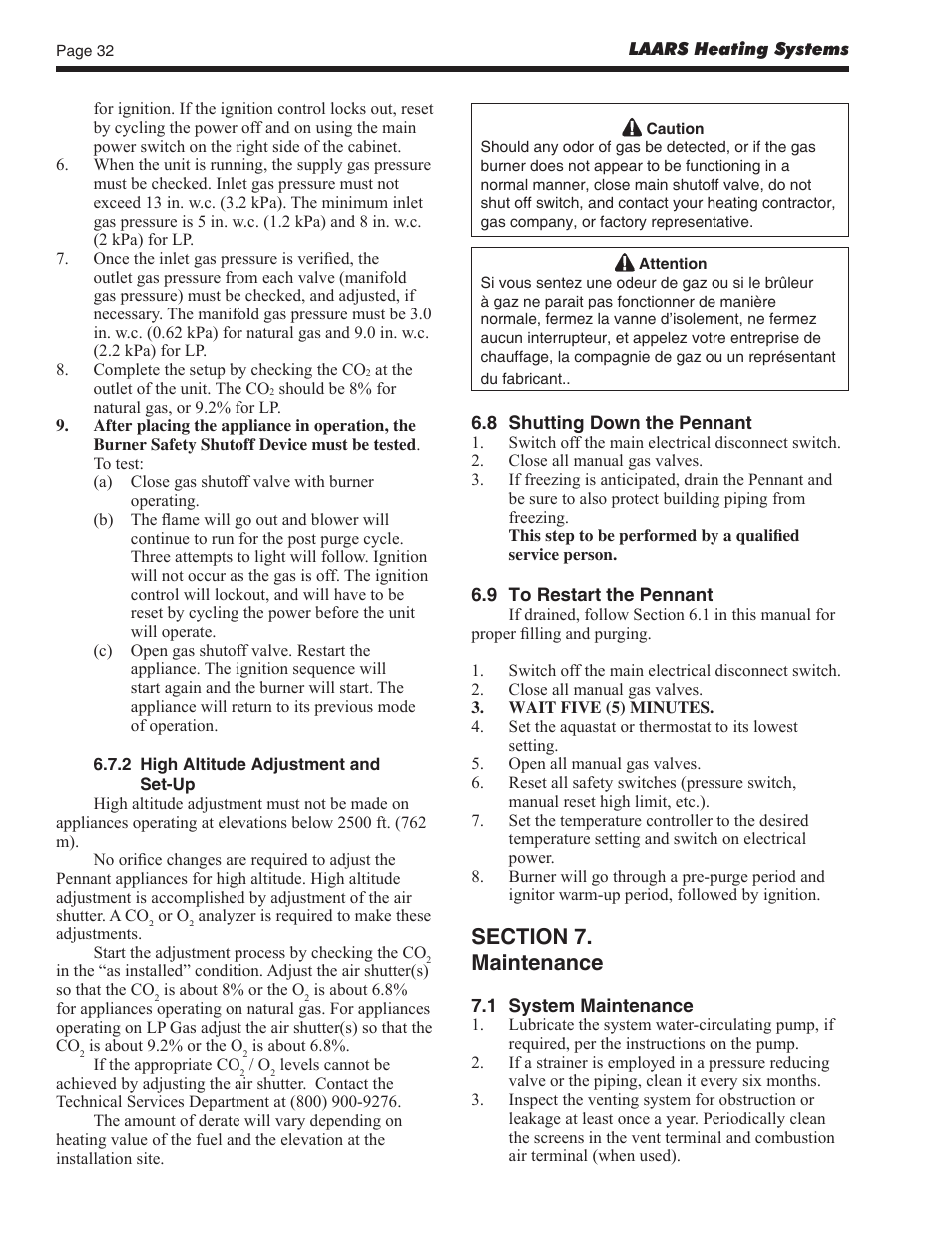 LAARS Pennant PNCV (Sizes 200, 300, 400) - Install and Operating Manual User Manual | Page 33 / 45