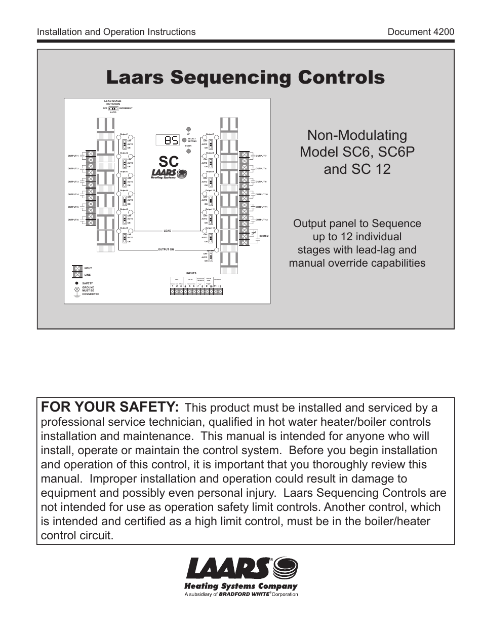 LAARS SC 12 - Install and Operating Manual User Manual | 28 pages