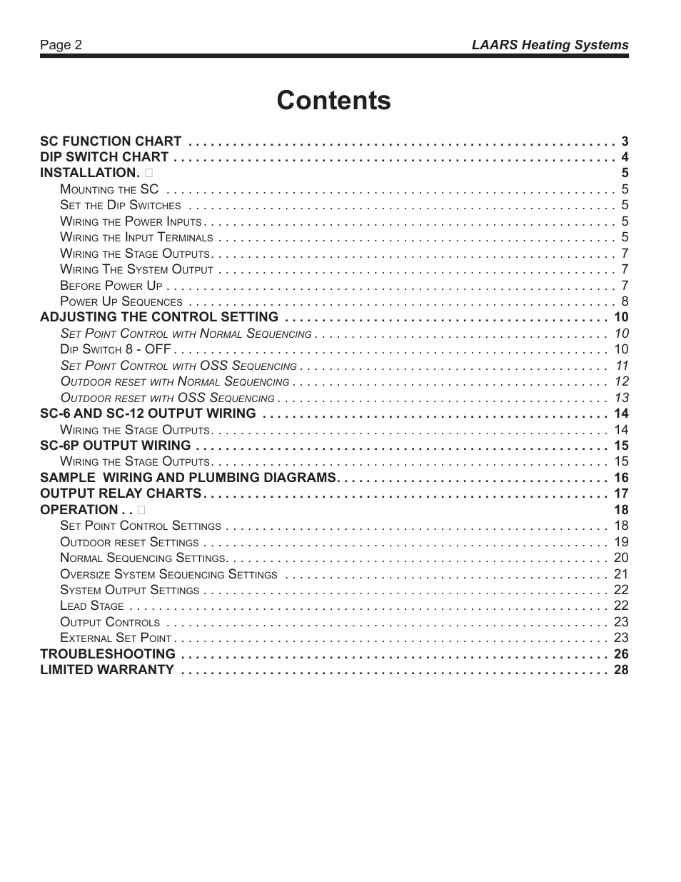 LAARS SC 12 - Install and Operating Manual User Manual | Page 2 / 28