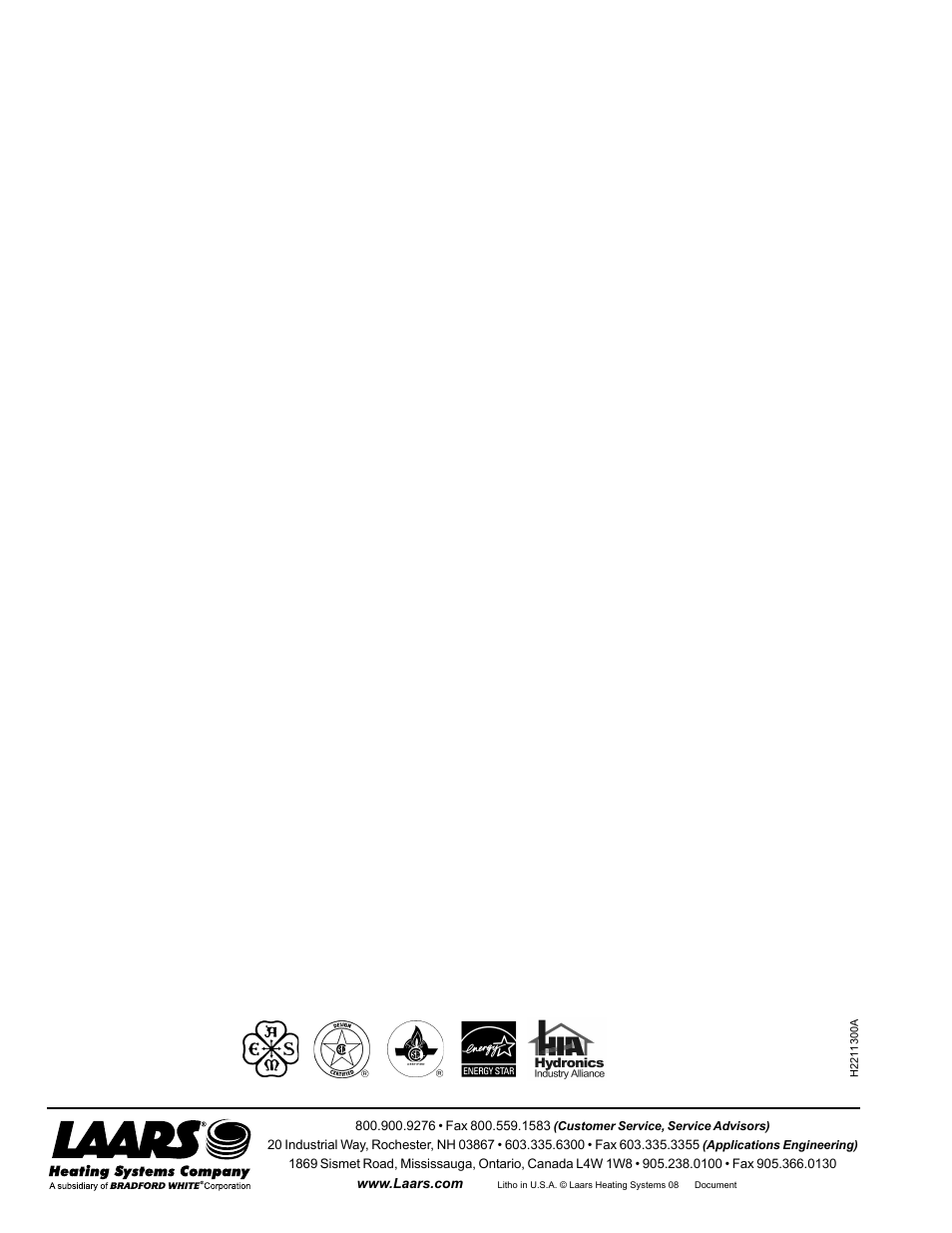 LAARS SUMMIT SMB-250 - Users Manual User Manual | Page 8 / 8