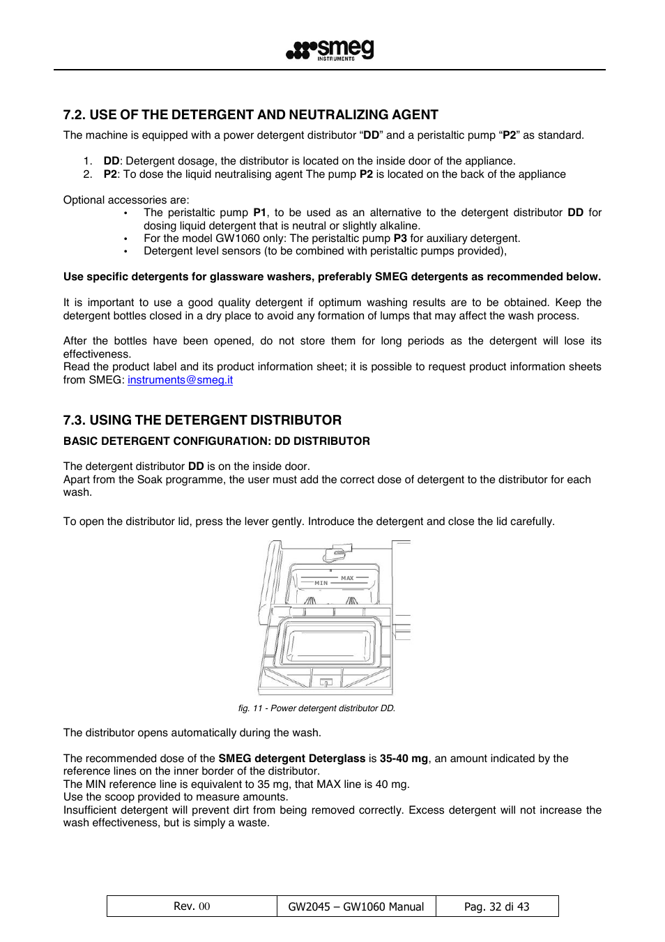Detergent, Neutralizing, Agent | Using, Distributor | LABEC GW1060 User Manual | Page 33 / 44