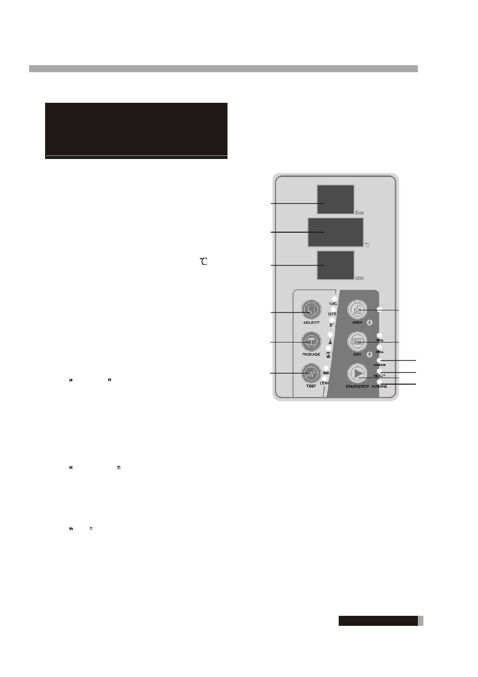 Control panel of 8l/12l, Control panel of 8l (fig4-1) | LABEC AA-12S User Manual | Page 9 / 33