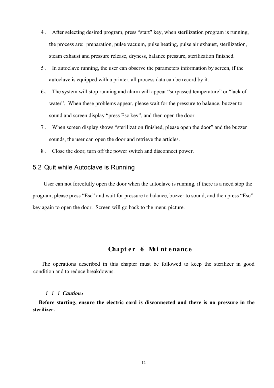 Chapt e r 6 mai nt e nanc e | LABEC Shinva-45N User Manual | Page 14 / 21