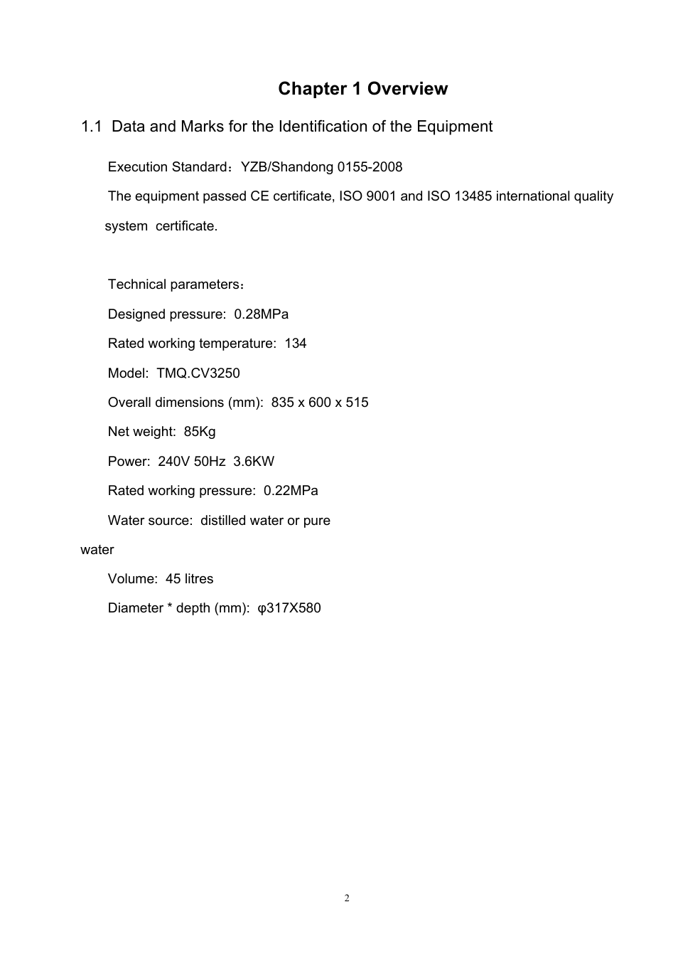 Chapter 1 overview | LABEC Shinva-45N User Manual | Page 4 / 21