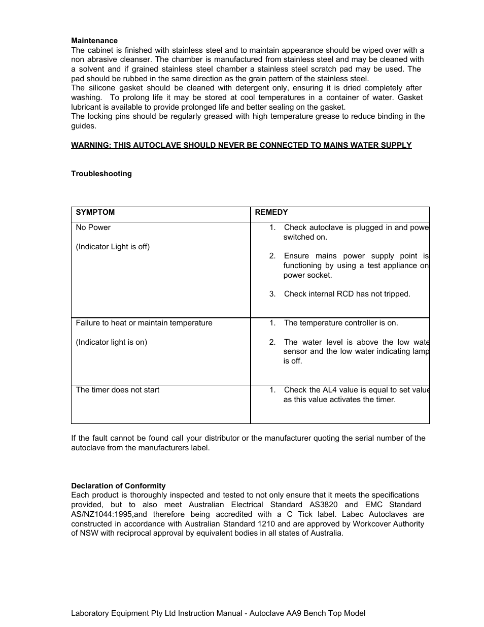 LABEC AA9 User Manual | Page 6 / 6