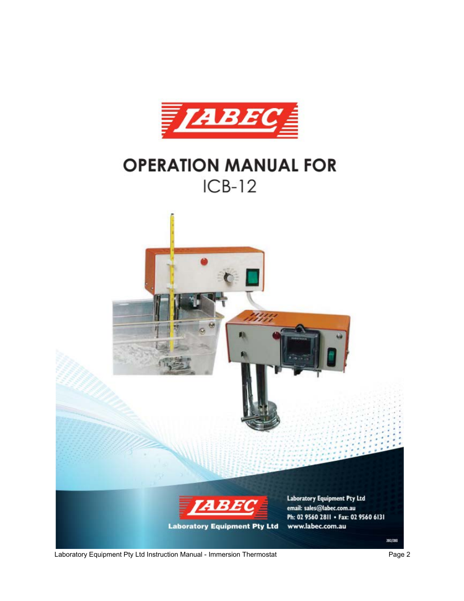 LABEC ICB-12 User Manual | 3 pages