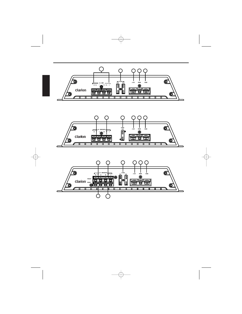Power and speaker connections, English | Clarion APX4241 User Manual | Page 10 / 56