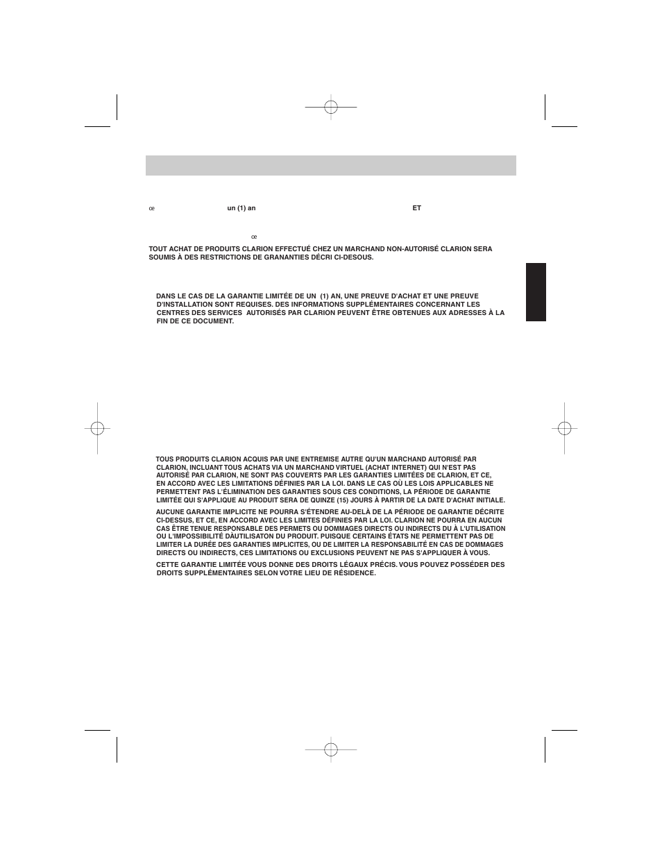 Français, Information sur la garantie limitée | Clarion APX4241 User Manual | Page 37 / 56