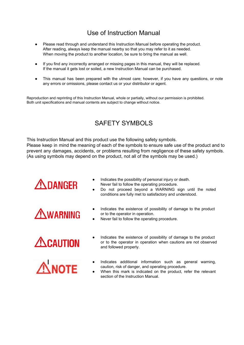 Use of instruction manual, Safety symbols | LABEC J-MPB2 User Manual | Page 4 / 21