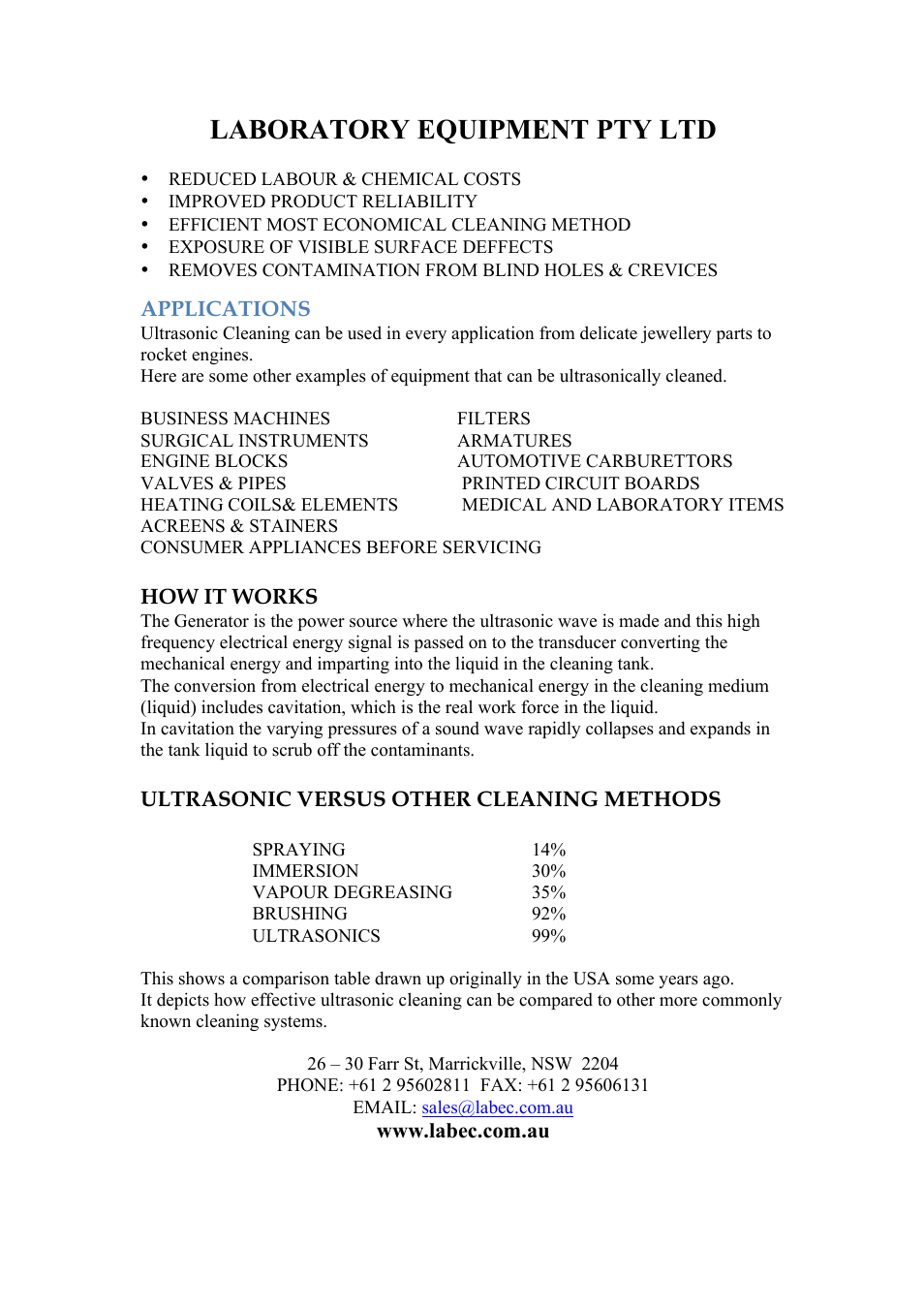 Laboratory equipment pty ltd | LABEC FXP16M User Manual | Page 6 / 13