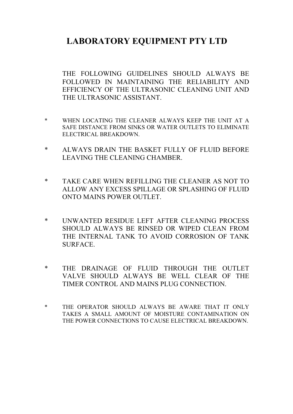 Laboratory equipment pty ltd | LABEC FXP16M User Manual | Page 8 / 13