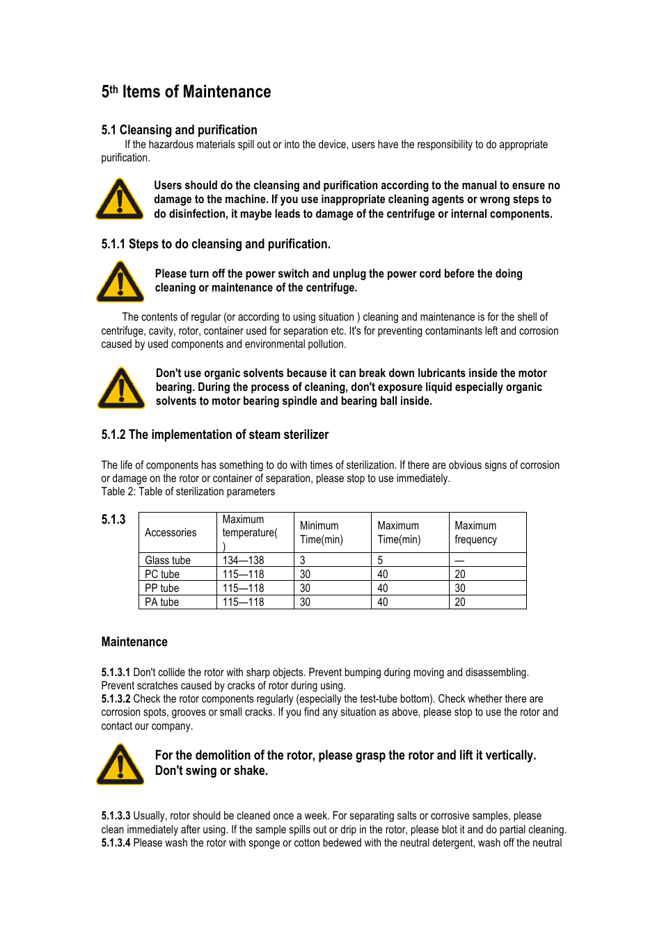 Items of maintenance | LABEC Z-L-450 User Manual | Page 11 / 17