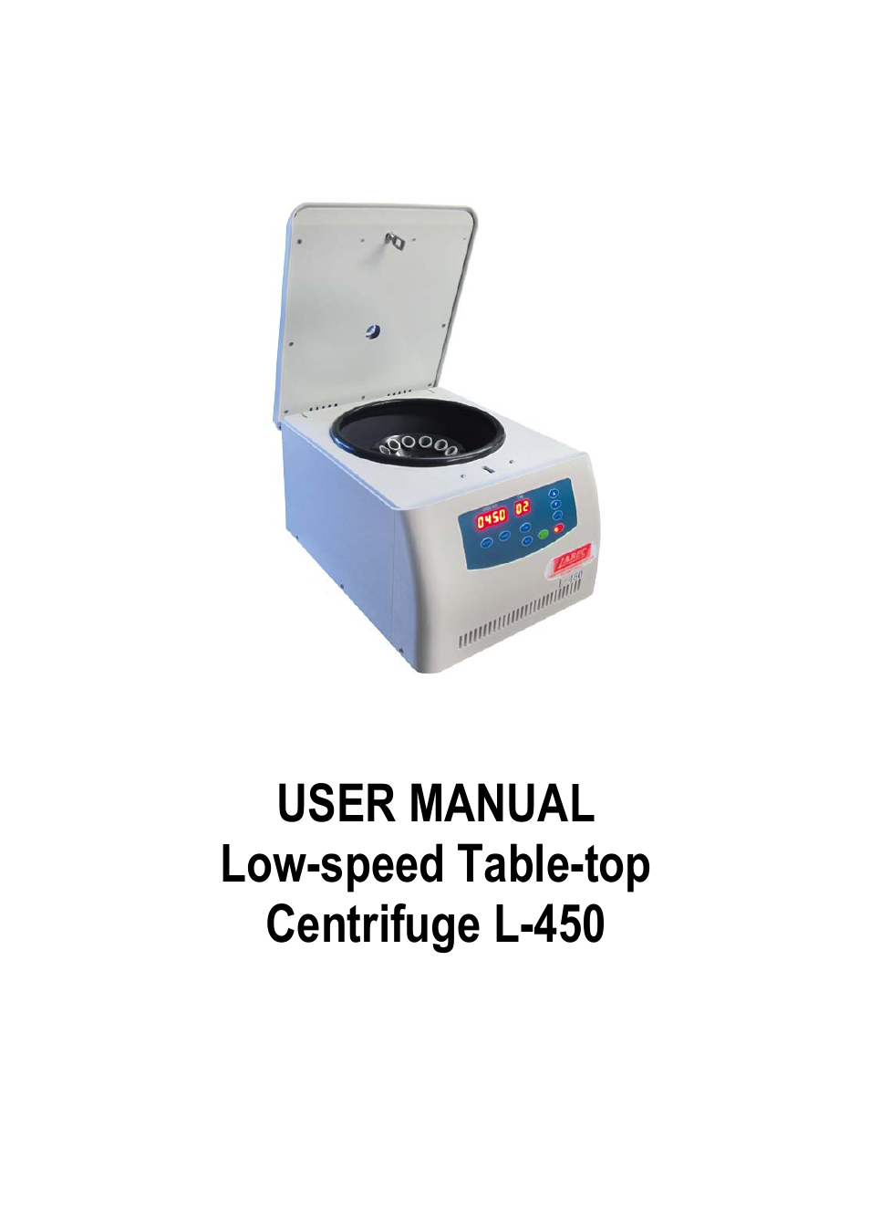 User manual low-speed table-top centrifuge l-450 | LABEC Z-L-450 User Manual | Page 2 / 17