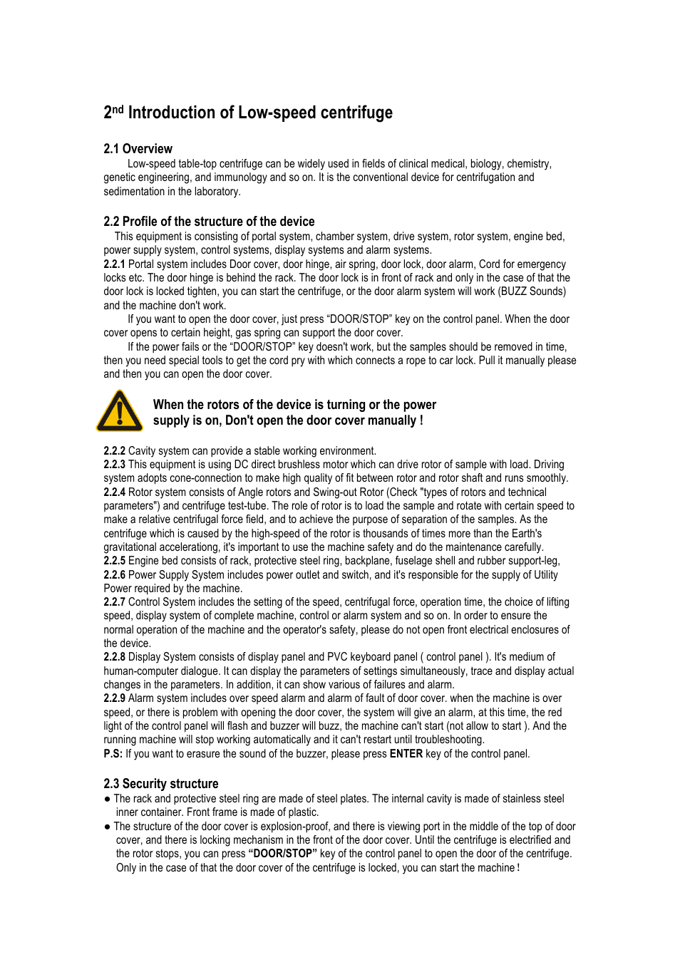 Introduction of low-speed centrifuge | LABEC Z-L-450 User Manual | Page 6 / 17