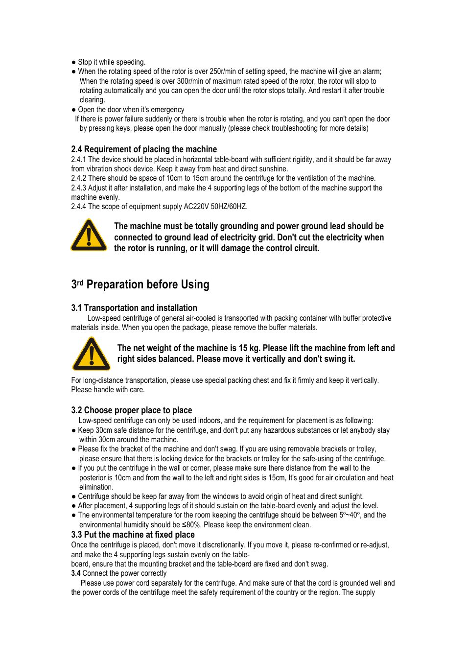 Preparation before using | LABEC Z-L-450 User Manual | Page 7 / 17