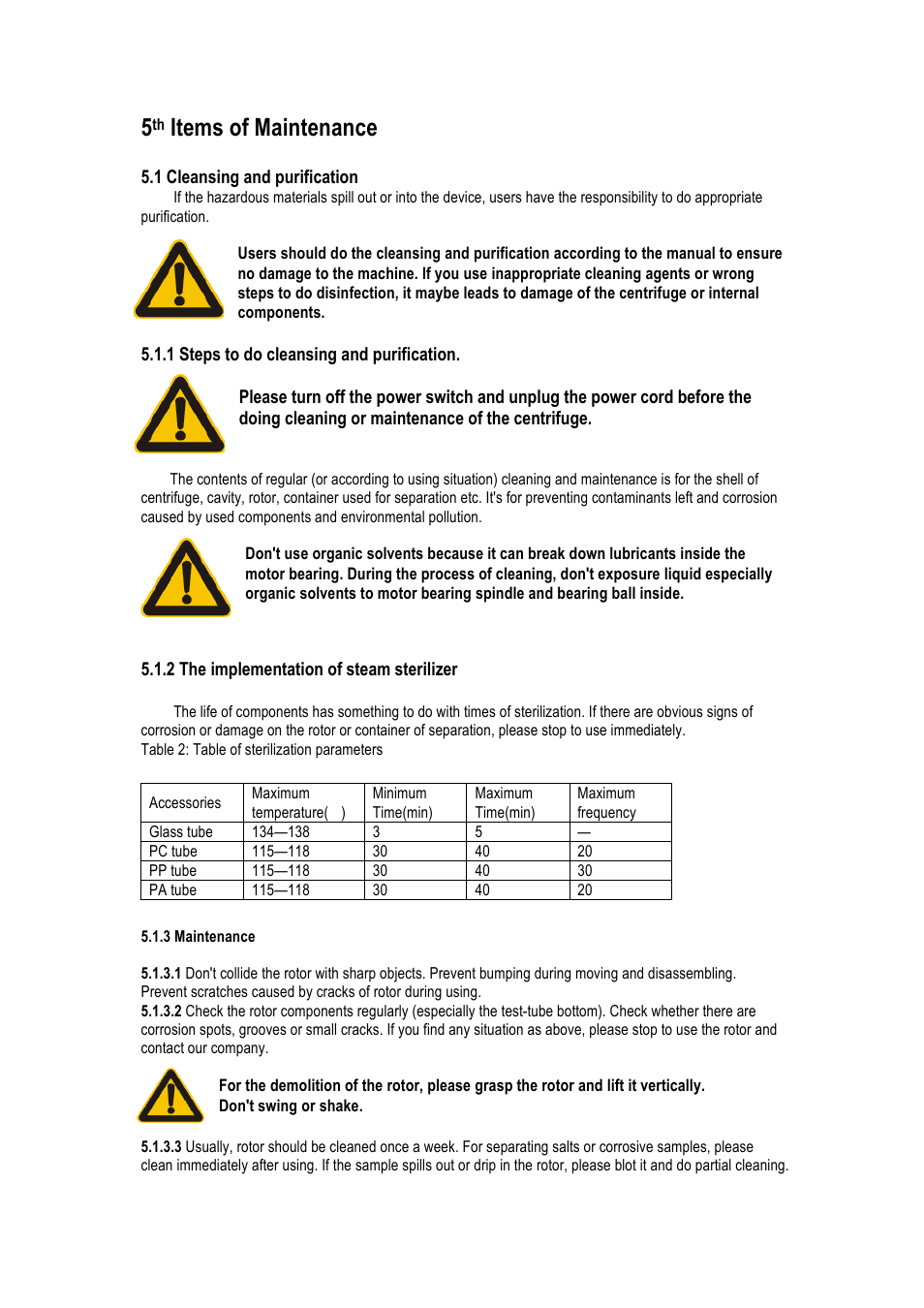 Items of maintenance | LABEC Z-L-530 User Manual | Page 14 / 20