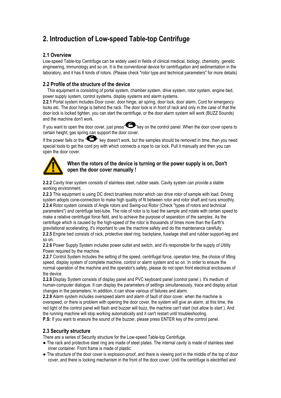 Introduction of low-speed table-top centrifuge | LABEC Z-L-530 User Manual | Page 7 / 20