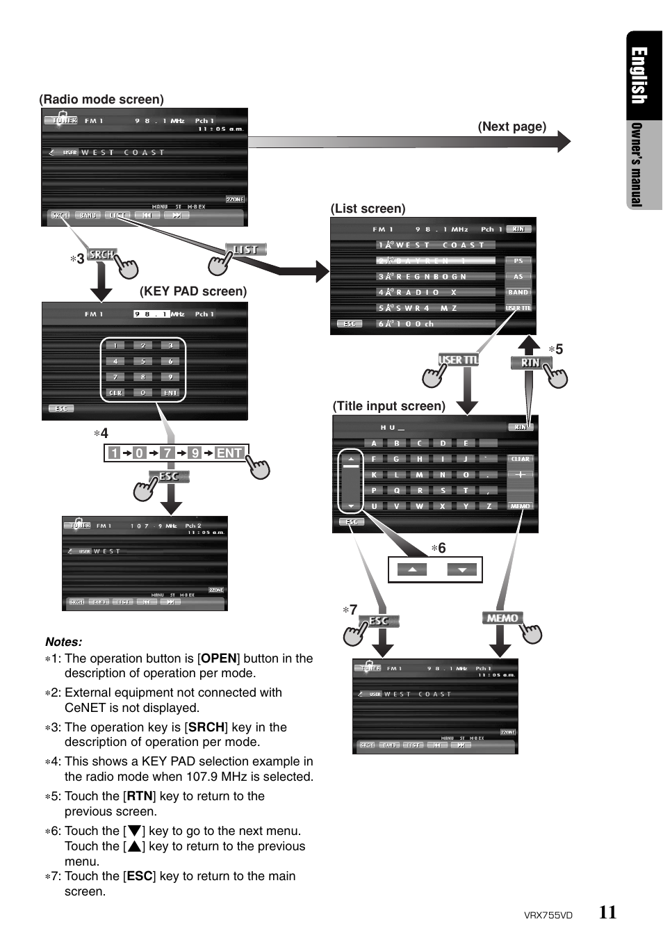 11 english | Clarion RX755VD User Manual | Page 9 / 72