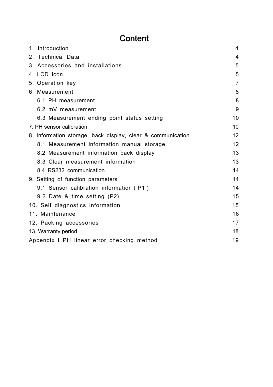 Content | LABEC M-PL-600 User Manual | Page 3 / 18