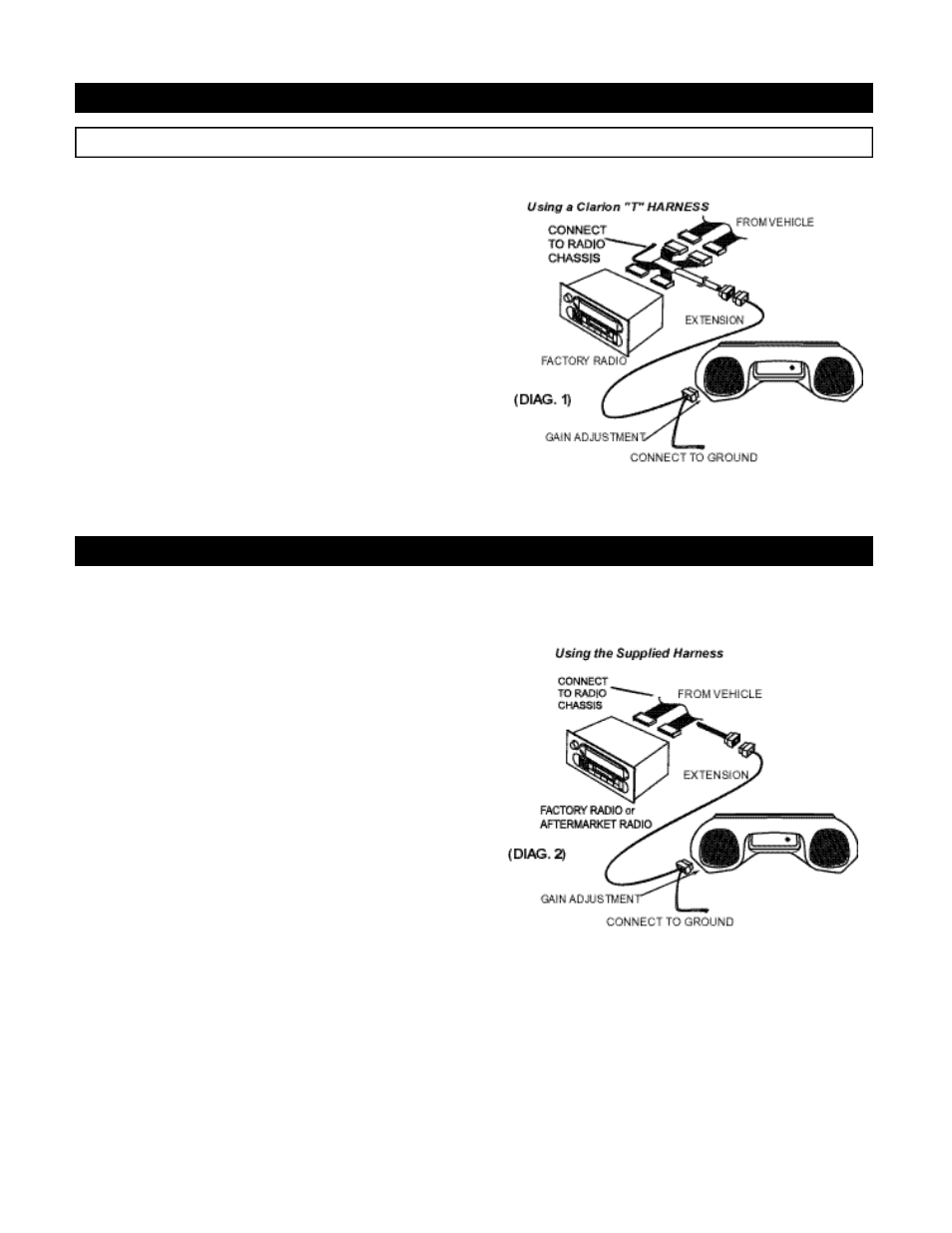 Ia. wiring using a clarion “t” harness, Ib. wiring using the supplied harness | Clarion GRAND CHEROKEE PSWJPGC User Manual | Page 2 / 4
