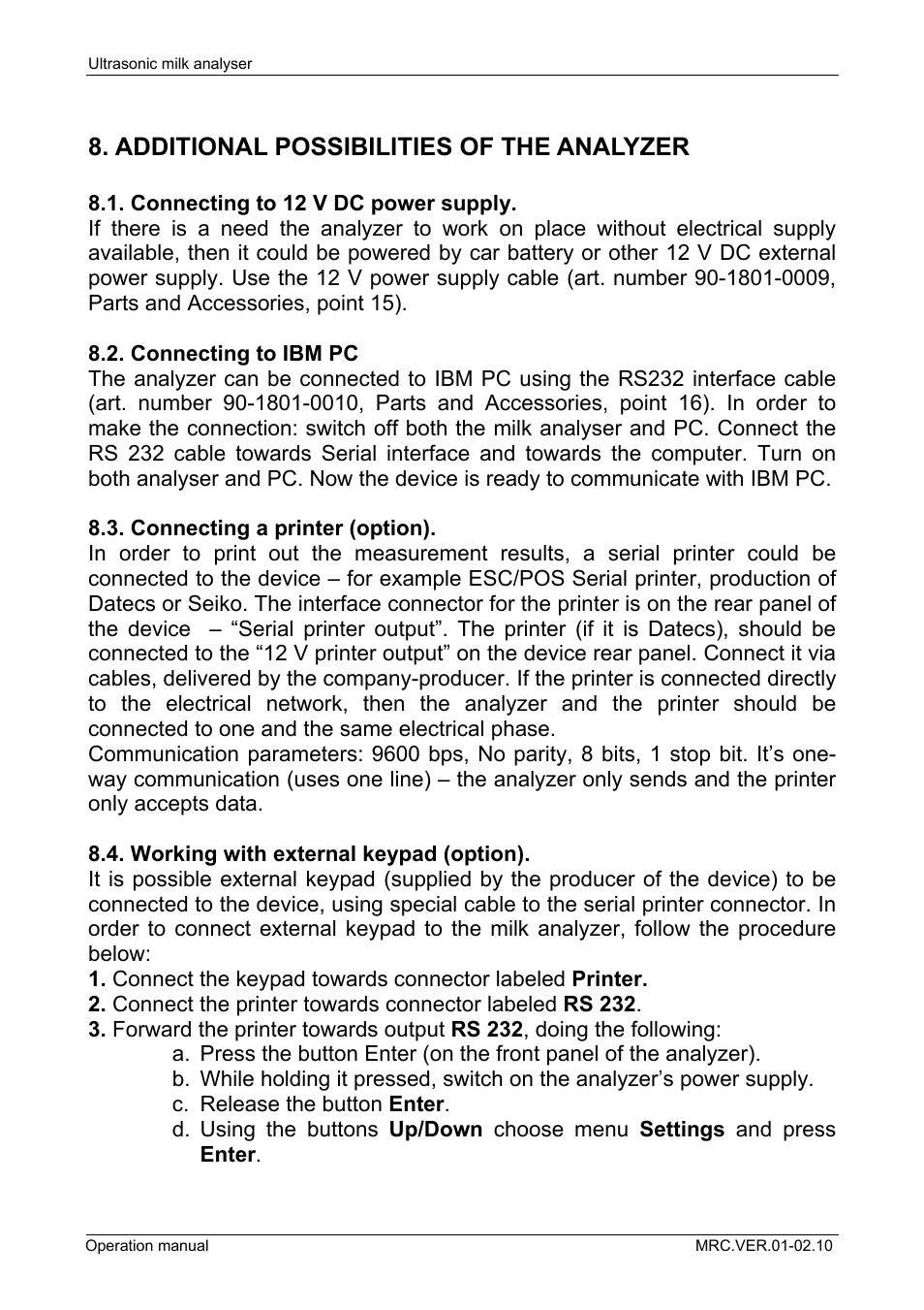 Additional possibilities of the analyzer | LABEC M-MIA-A User Manual | Page 51 / 101