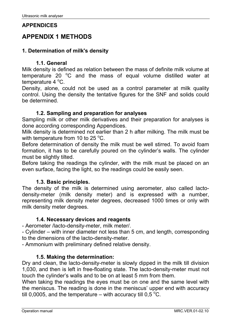 Appendix 1 methods | LABEC M-MIA-A User Manual | Page 56 / 101