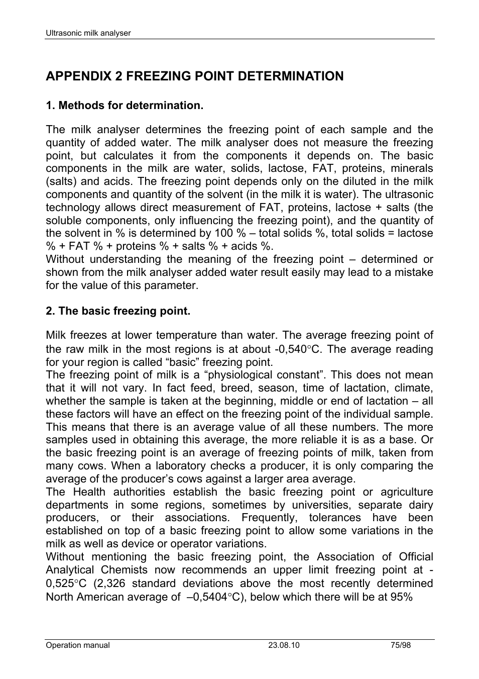 Appendix 2 freezing point determination | LABEC M-MIA-CC User Manual | Page 77 / 99