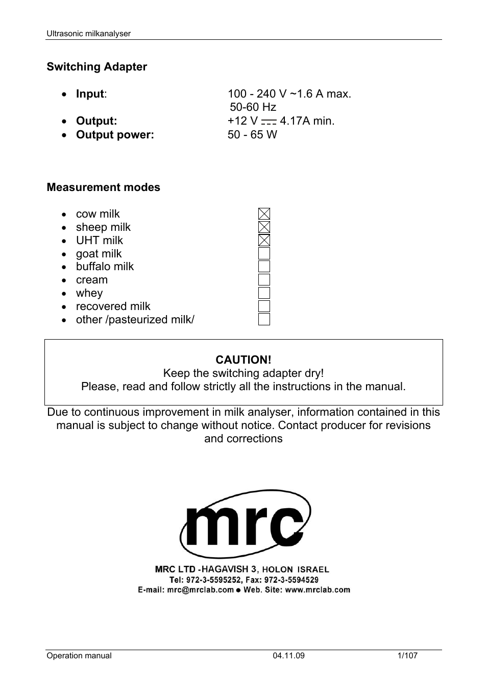 LABEC M-MIA-LA User Manual | Page 3 / 107