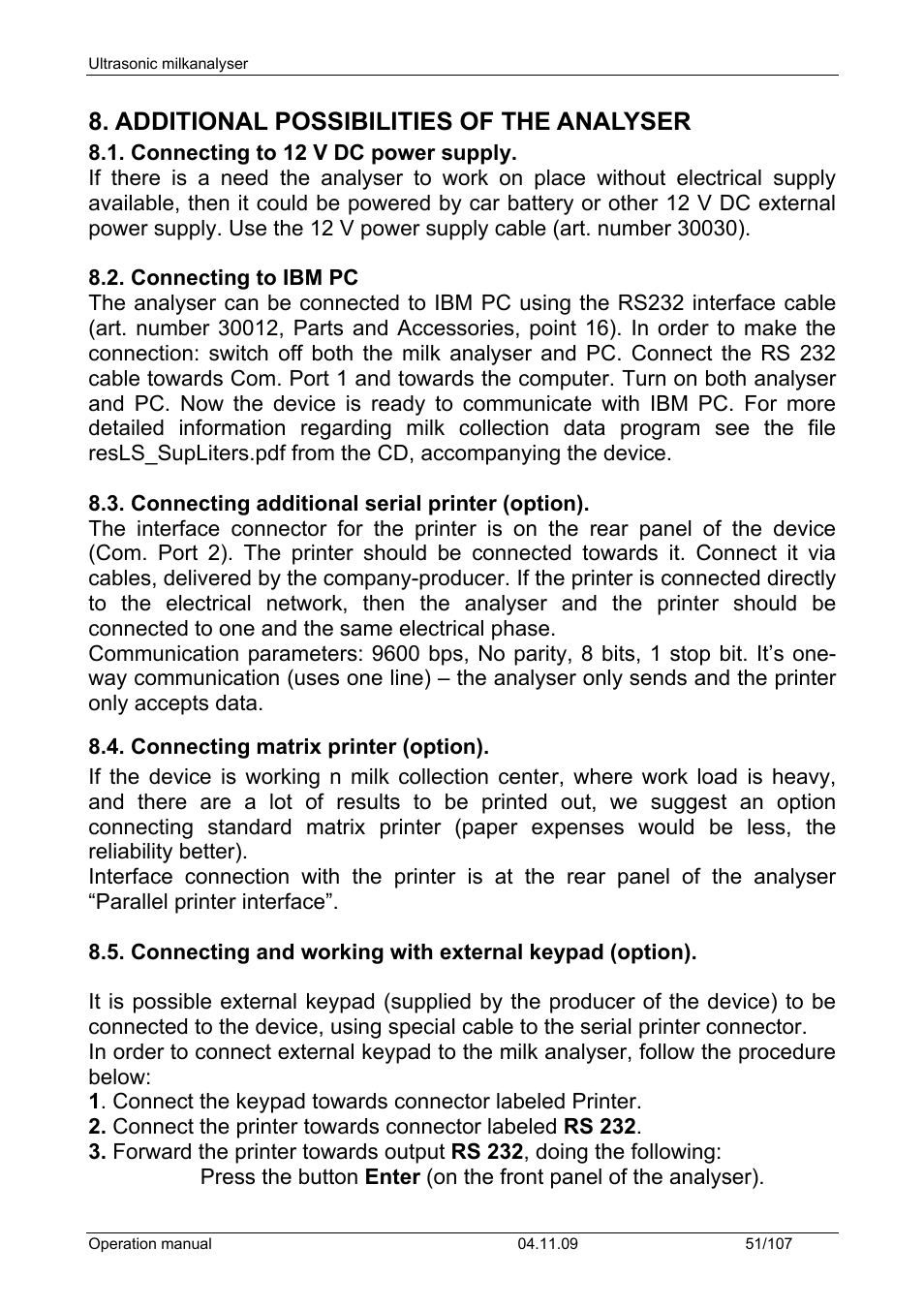 Additional possibilities of the analyser | LABEC M-MIA-LA User Manual | Page 53 / 107