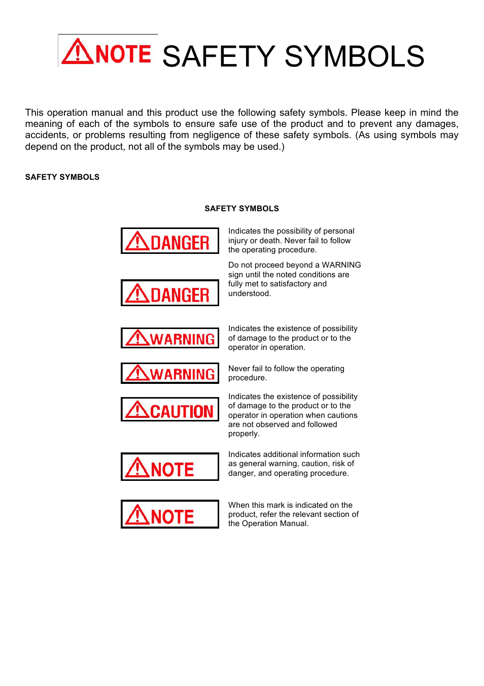 Safety symbols | LABEC J-WD User Manual | Page 4 / 11